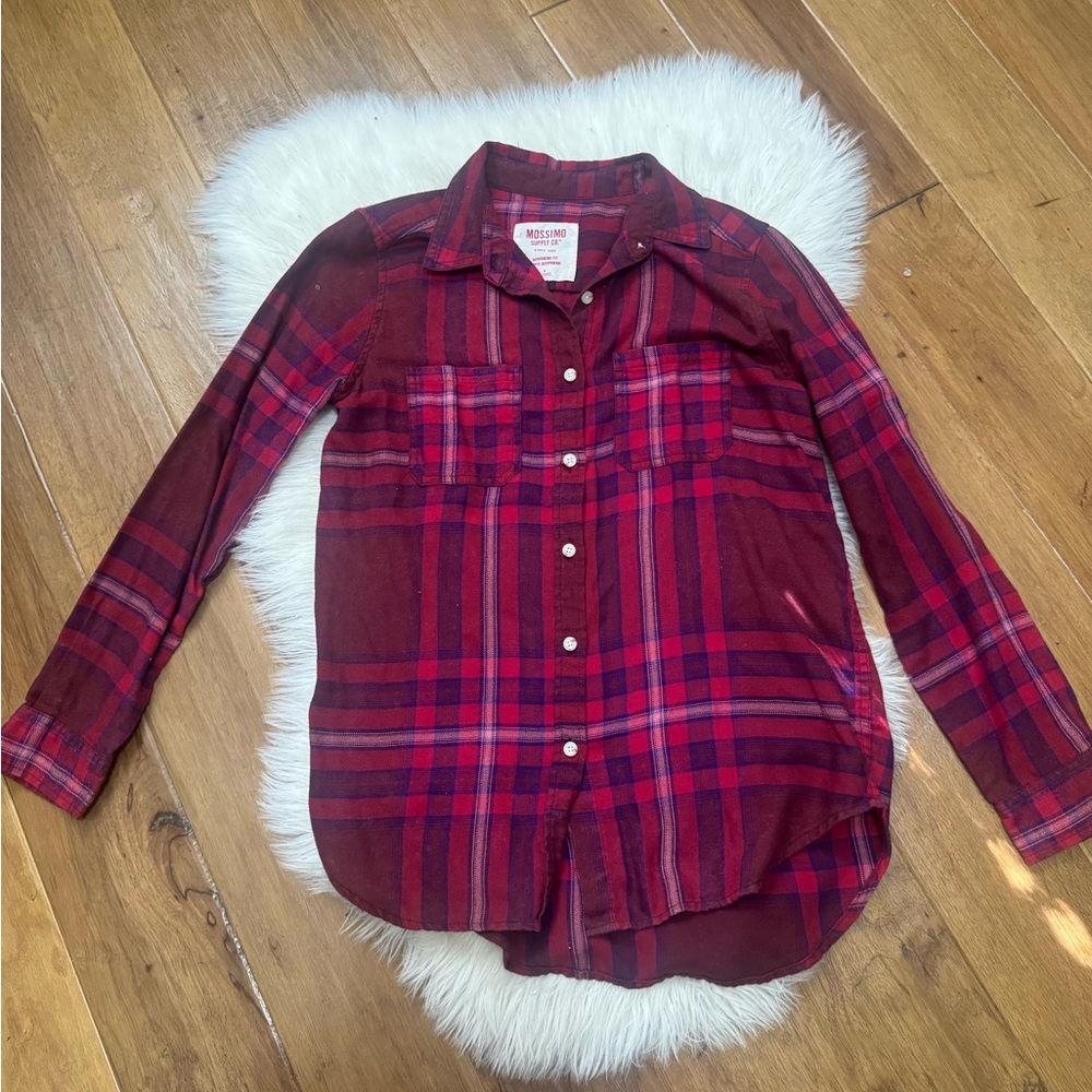 Mossimo Supply Co. Red and Blue Plaid Shirt